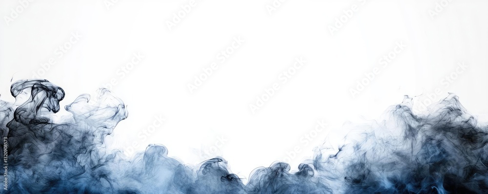 Poster ink illustration abstract background concept. abstract smoke texture of blue and black colors for cr