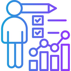 Success Evaluation line gradient icon