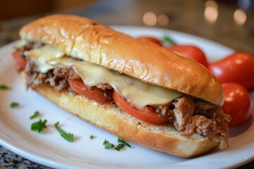 Italian Sub: Homemade Sandwich with Italian Flavors, Meat, and Cheese