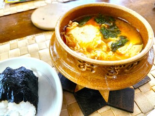 駅弁の土鍋で作った韓国料理の豆腐チゲ