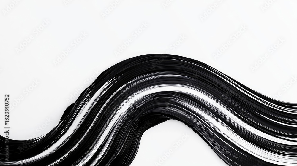 Poster ink illustration abstract background concept. abstract black and white paint stroke on a clean backg