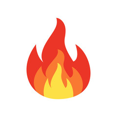 Fire flame symbol. Bonfire vector illustration. Red orange fire icon