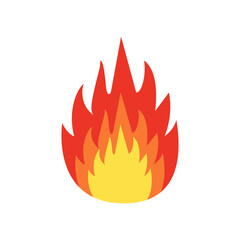 Fire flame symbol. Bonfire vector illustration. Red orange fire icon