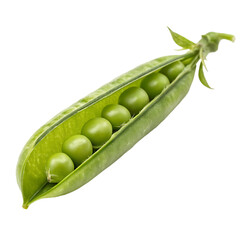 A whole pea pod isolated on a transparent background