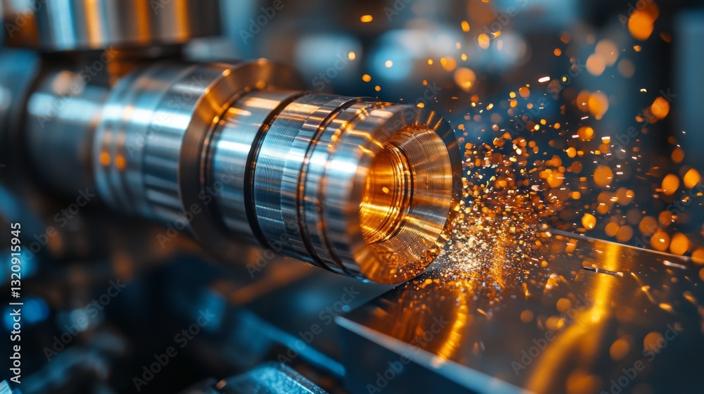 Aufkleber high-tech machinery operates on steel and aluminum, generating sparks during welding. the setting hi