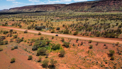 The Great Central Road in Australia, seen from above