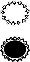 Simple geometric line circle frames. Minimalist decorative circular border designs with geometric patterns, zigzags, diamonds and grid lines for badge and label designs. vector set.