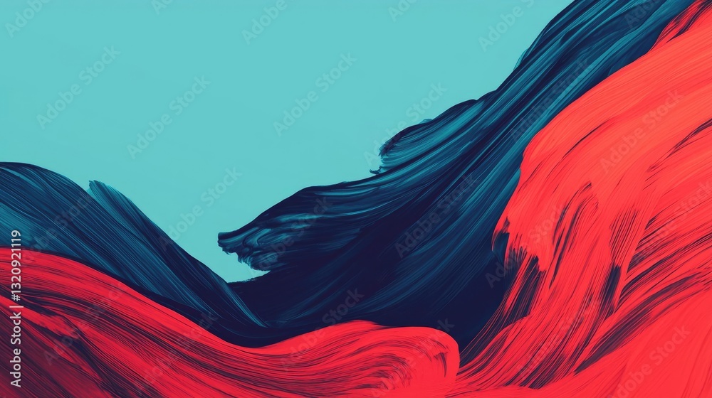 Aufkleber Ink illustration abstract background concept. Abstract colorful waves blend in fluid motion, creating a vibrant visual experience.