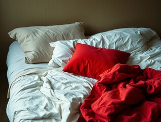 bed with pillows
