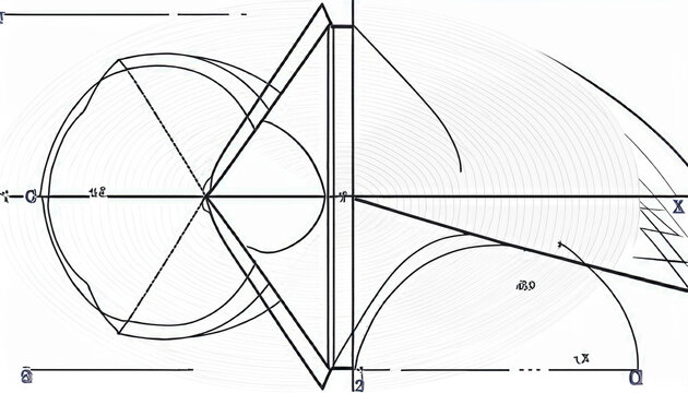 scheme of constructing an inscribed circle in triangle and circumscribed circle around triangle illustration of infographics on mathematics and geometry for school students tutor website