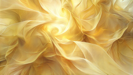 Fototapeta premium Soft golden abstract texture with flowing fabric and light effects 
