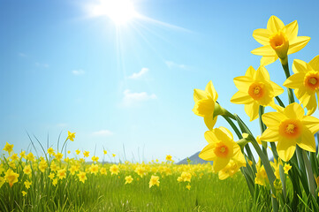 daffodils in the wind