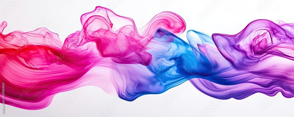 Poster Ink illustration abstract background concept. Abstract colorful smoke design with smooth flowing shapes in vibrant tones.