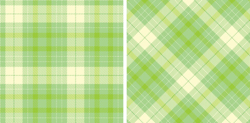 Spring Seamless Tartan featuring Neon Mint Green and Metallic Off White Fabric Design