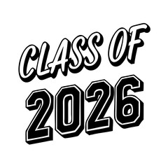 Class of 2026 Retro Sports Lettering Logo