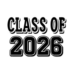 Editable Class of 2026 Block Letter Badge