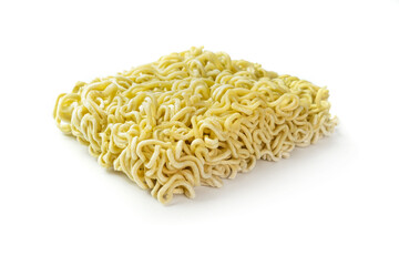 image of briquette of yellow noodles. chinese noodles