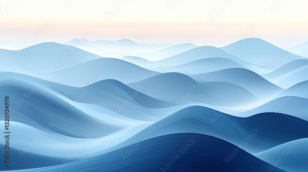 Aufkleber seascape abstract background idea. serene blue waves create a calming and tranquil visual experience