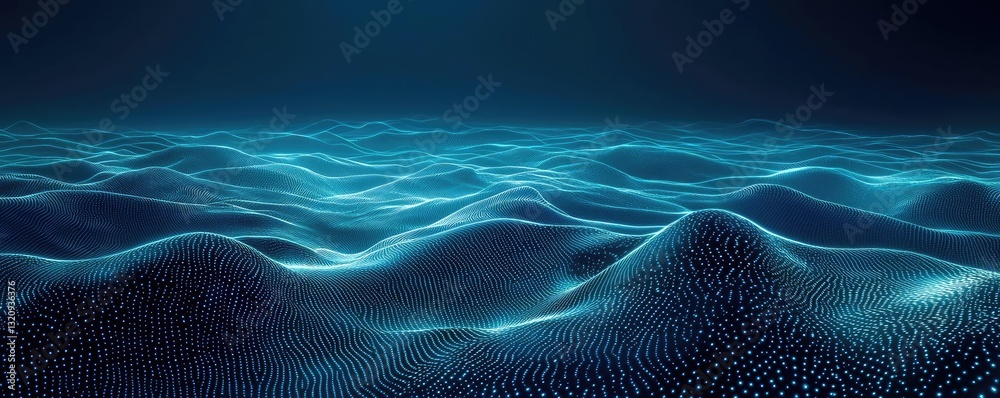Poster seascape abstract background idea. a serene underwater landscape with flowing blue waves and gentle 