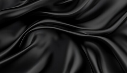 Obraz premium Abstract Black Fabric Drape: Smooth, Luxurious Texture Background