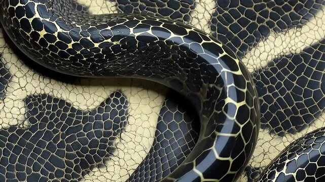 Close-up of a snake's intricate scales on a textured background