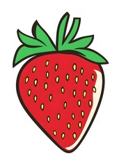 Fototapeta premium Isolated Fruity Red Strawberry Fruit Icon Symbol Healthy and Fresh White Background