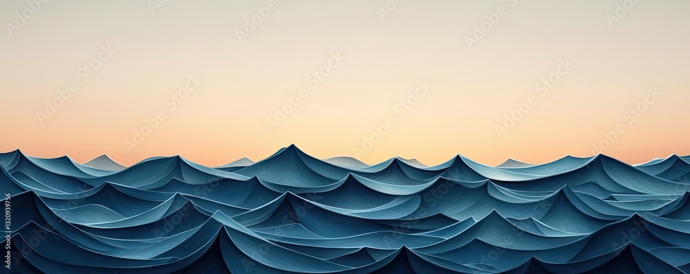 Poster seascape abstract background idea. this serene image showcases gentle waves under a tranquil sunset 