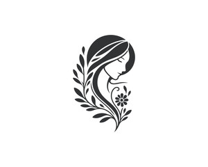 abstract floral and women's logo