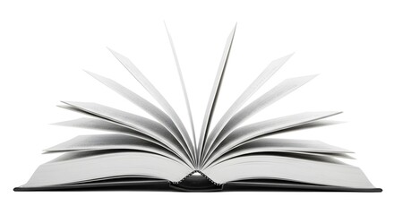 Fototapeta premium White open book with blank pages with white background