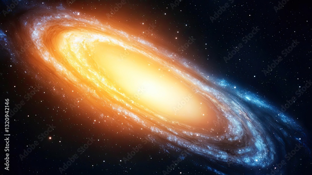 Poster vibrant color art abstract background concept. a stunning view of a spiral galaxy with vibrant color