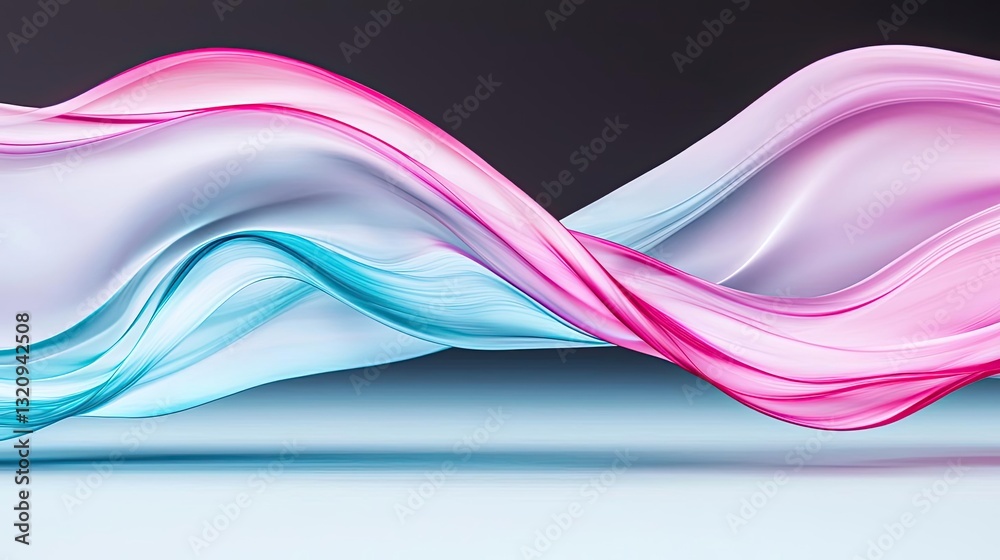Poster Pastel color illustration abstract background idea. Abstract colorful waves creating a dynamic and modern fluid design.