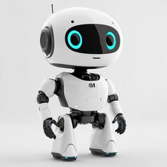 Smart AI robot with transparent bg