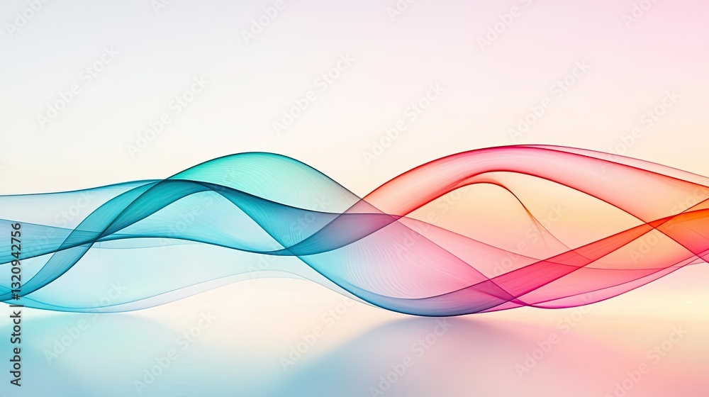 Aufkleber Pastel color illustration abstract background idea. Abstract colorful waves create a modern, soothing visual background effect.