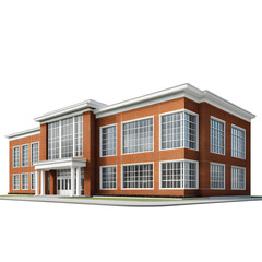 Fototapeta premium A realistic rendering of a school building, isolated on a transparent background