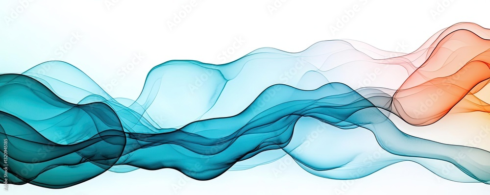 Poster ink illustration abstract background concept. abstract waves flow smoothly in vibrant colors, creati