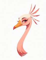 vector illustration of an ostrich