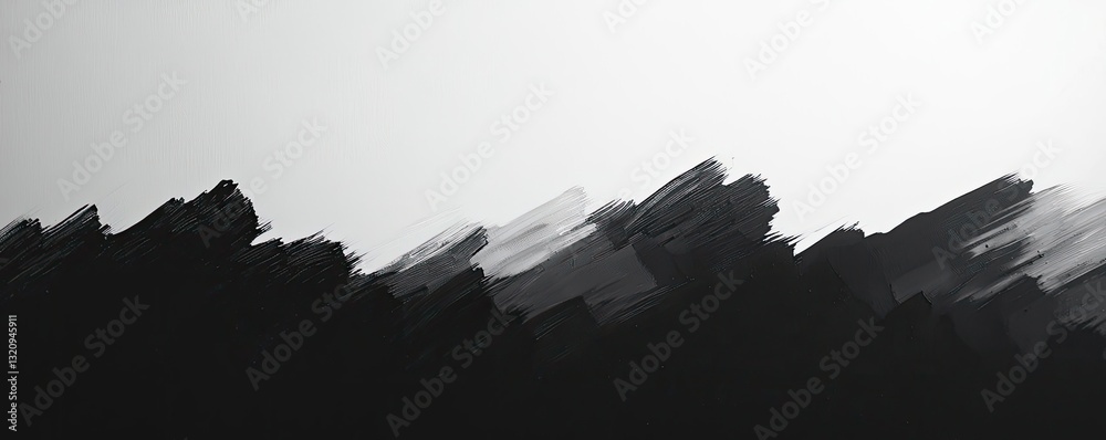 Aufkleber Ink illustration abstract background concept. Abstract black and white brush strokes creating a dynamic visual texture.