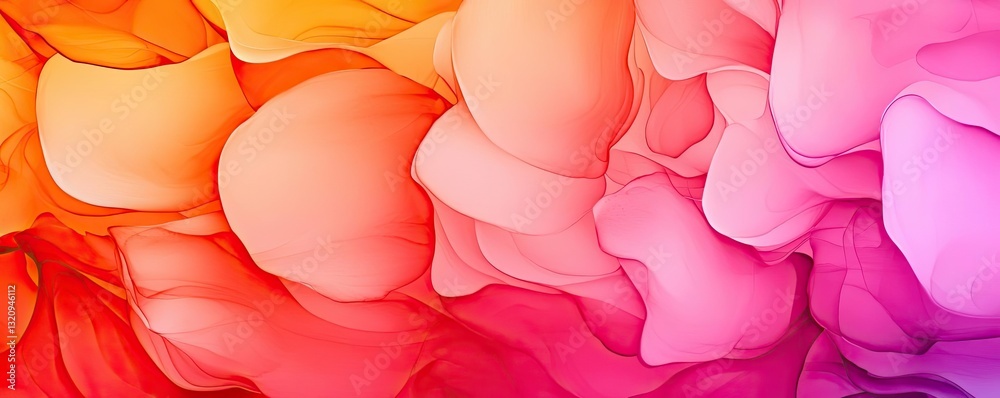 Poster Ink illustration abstract background concept. Colorful abstract background with fluid shapes and vibrant gradients for design projects.