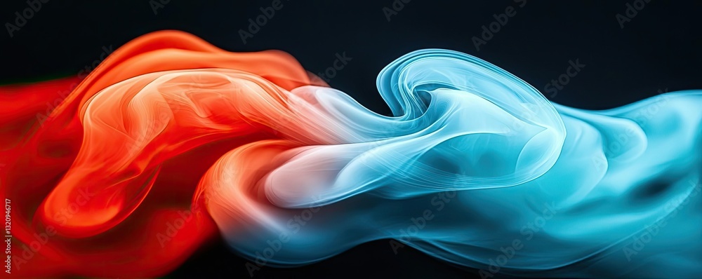 Poster ink illustration abstract background concept. abstract colorful smoke swirling together in artistic 