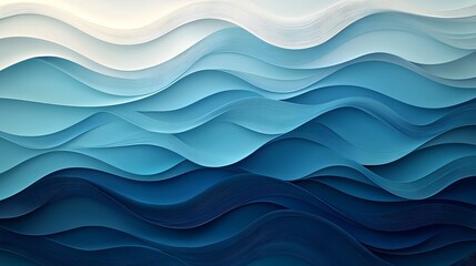 Fototapeta premium Serene Abstract Ocean Inspired Gradient Background with Flowing Waves and Gentle Light Reflections