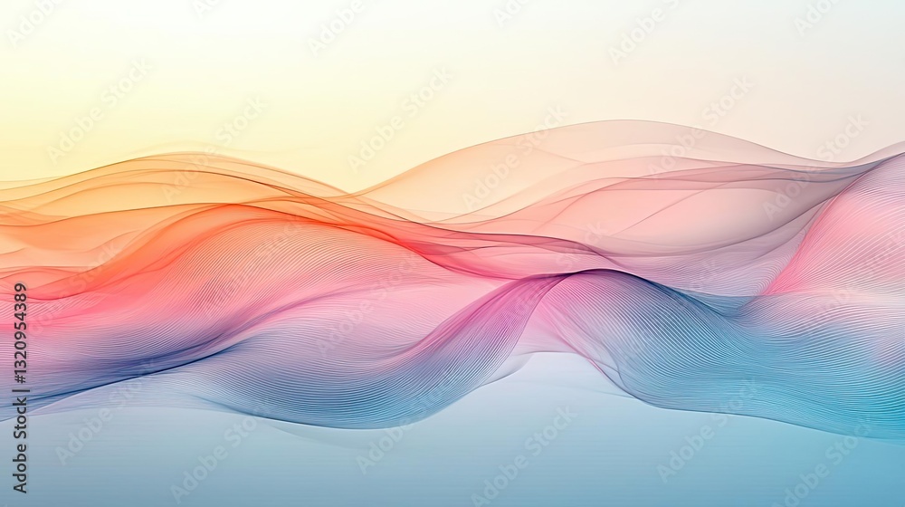 Aufkleber Pastel color illustration abstract background idea. Abstract waves of color create a serene and calming visual experience for creativity.