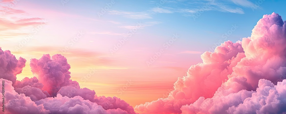 Aufkleber pastel color illustration abstract background idea. vibrant sunset sky with colorful clouds creating