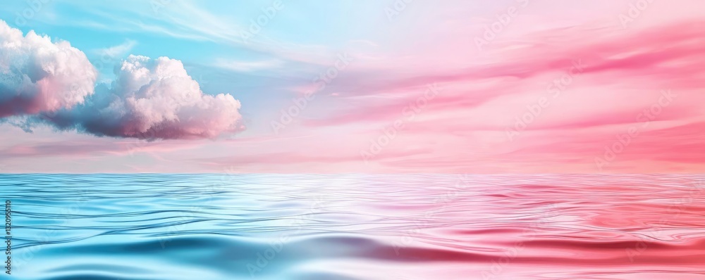 Poster pastel color illustration abstract background idea. stunning ocean view with vibrant skies and soft 