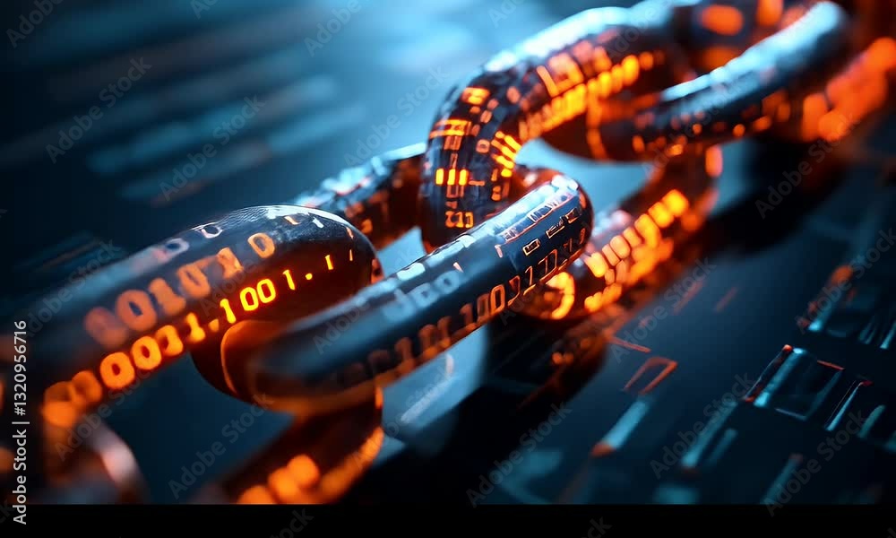 Poster digital chain link, data network