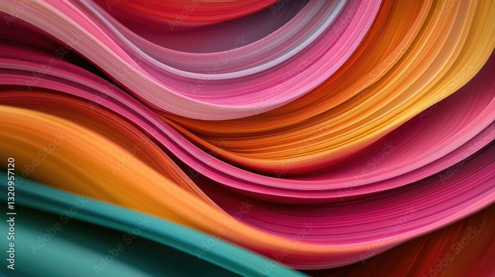 Fototapete vibrant color art abstract background concept. vibrant abstract waves of color blending harmoniously