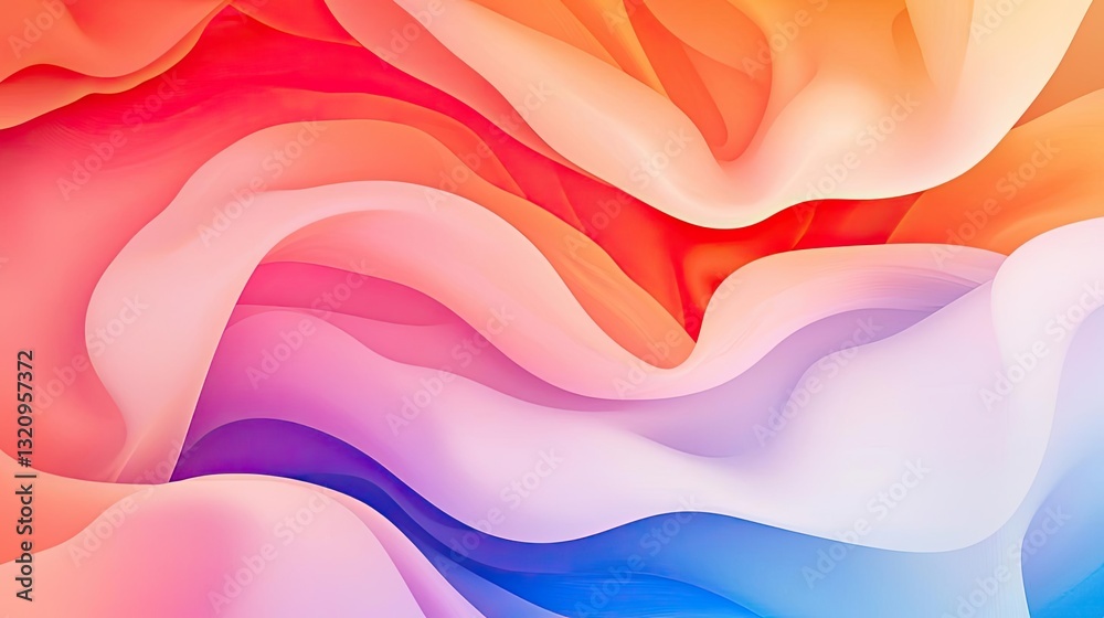 Poster Vibrant color art abstract background concept. A vibrant abstract background with flowing waves of pastel colors.