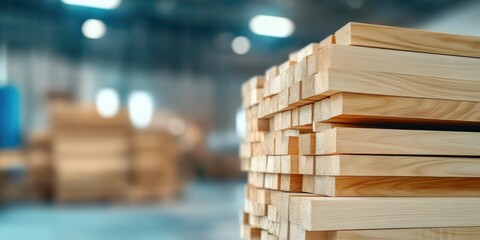 Obraz premium Raw Wooden Timber Planks for Construction Industry