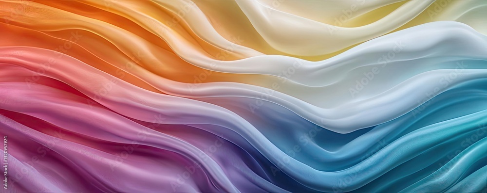 Aufkleber Vibrant color art abstract background concept. Abstract silk texture with colorful waves flowing gracefully in beautiful patterns.