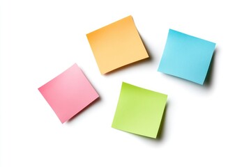 Bright Colored Sticky Note on White Background