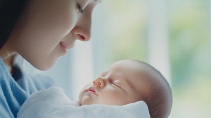 A parent soothing their newborn with a soft lullaby at bedtime